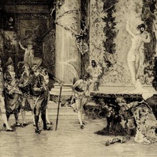 Mariano Fortuny Choix du Modèle Art Nu Eau Forte originale Champollion XIXe