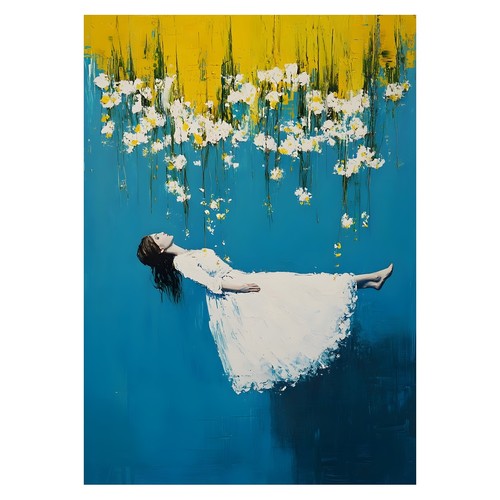 Affiche surréaliste florale - affiche,