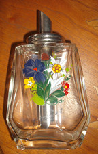 Verseuse saupoudrense à sucre en verre peinte vintage