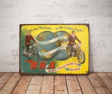 Plaque métal vintage bsa - métal,
