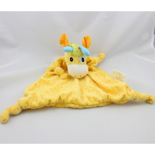 Doudou plat girafe jaune - doudou,