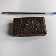 boite à tabac Tabatière bois forêt noire sculpté fleur   XIX eme  ART POPULAIRE