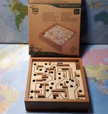 Jeu En Bois: Labyrinthe en Bambou / ECO GAME /Avec 2 billes d'acier /Complet TBE