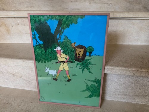 Fixé sous verre peinture sur - sous,