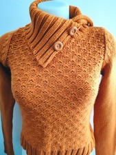 Pull maille orange Zara col