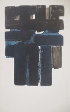 Pierre SOULAGES : Eau Forte X, Lithographie et pochoir (1957)
