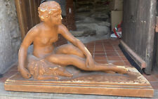 Grande Statue Terre Cuite Art