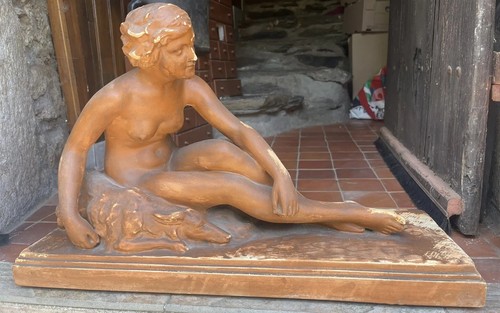 Grande statue terre cuite art - terre,