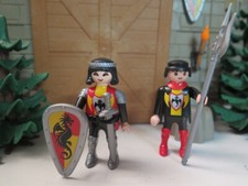 Duo chevalier dragon noir rouge jaune 9106 80584 PLAYMOBIL château 5637 5670