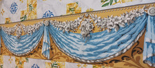 ancien PAPIER PEINT décor au