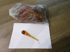 lot 50 anciennes gouttes pour lustre à pampille en verre murano H 10 cm ambre