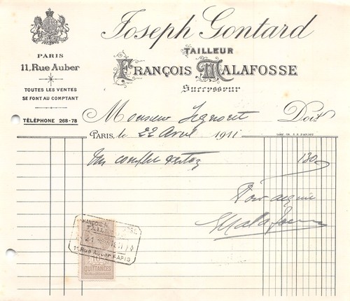 1911 joseph gontard tailleur - 1911,