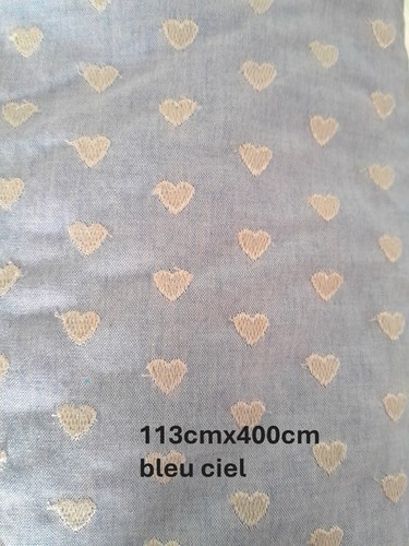 Broderie anglaise bleue tissu - broderie,