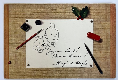 Herge carte voeux tintin - -,