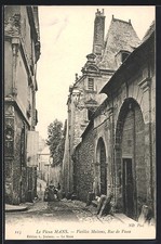 CPA Le Mans, Vieilles maisons, Rue de Vaux 
