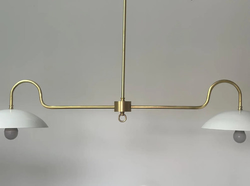 Lustre linéaire laiton - lustre,