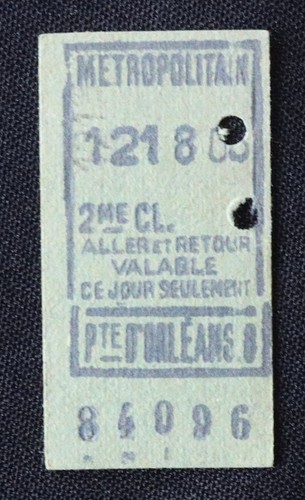 Ancien ticket métro 1928