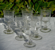 Service de 6 verres à eau en verre gravé Début XXE s Haut 15,3 cm Meisenthal?