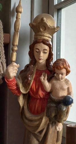 Statue bois polychrome la - statue,