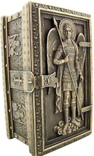 Archangel Saint St Michael Cold Cast Bronze Rosary Relic or Keepsake Case Framed
