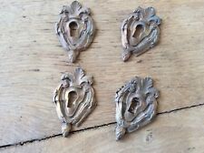 LOT DE 4 ENTREE DE SERRURE POUR RESTAURATION DE MEUBLES ANCIEN  BRONZE 