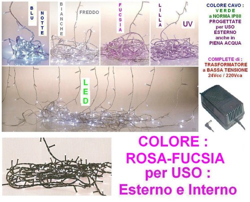 180 lumières led rose - 180,