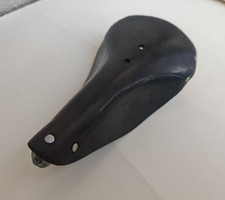 Selle vélo course, route vintage IDEALE 39 en cuir, retro, ancien, noir ~1960-80