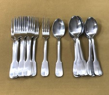 12 couvert à entremet CHRISTOFLE modèle BEARN / CLUNY acier ( no métal argenté )