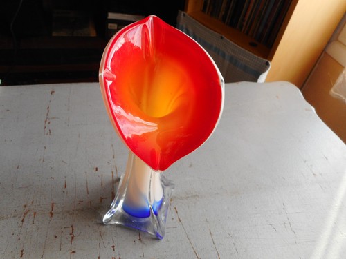 Vase verre soufflé opaline - vase, en