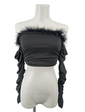 SHEIN Crop-top Dames Top T EU 34 noir élégant