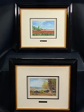 Paire de tableaux aux paysages