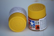 Tamiya Peinture Pot 10ml X8 Jaune Brillant Maquette Voiture Avion Char Ref81508