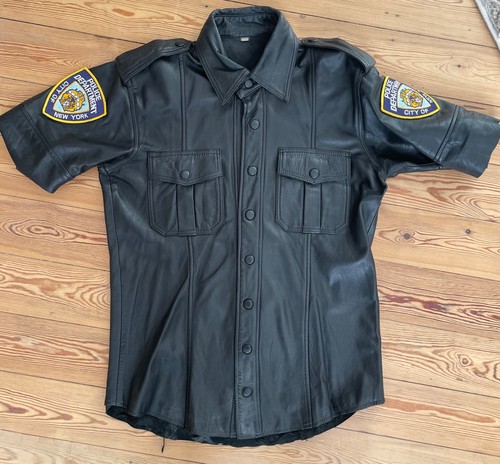 Chemise cuir écusson nycpd - chemise,