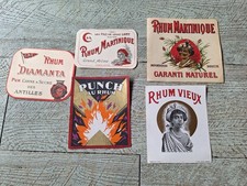 étiquette alcool lot 5 étiquettes rhum martinique diamanta louis lamy le havre