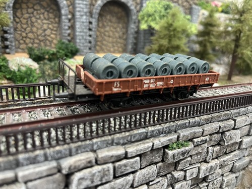 Petit wagon plat porte - , bobines