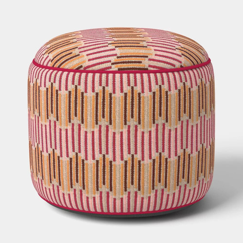 X20 wavy stripe round pouf - 14"x20",
