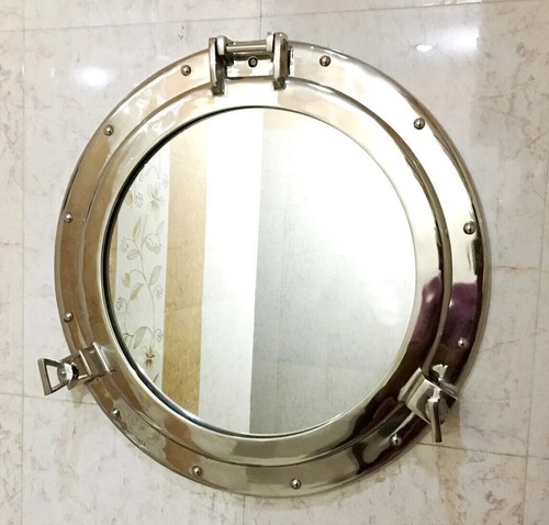Miroir rond nickelé - nickelé, canal