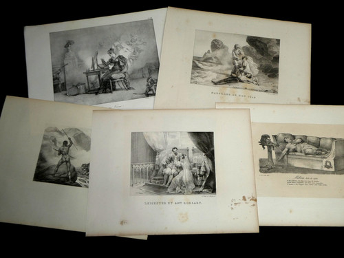 Horace vernet ensemble de 5 - vernet,