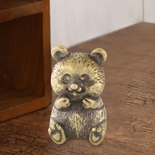 Brass panda bear - brass, figurine