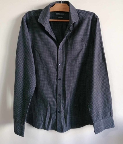 Chemise bleu noir coton - chemise,