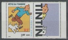 FRANCE:  n°3303b **, timbre avec vignette, TINTIN