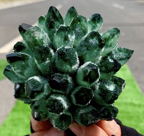 Cluster cristal quartz vert - de,