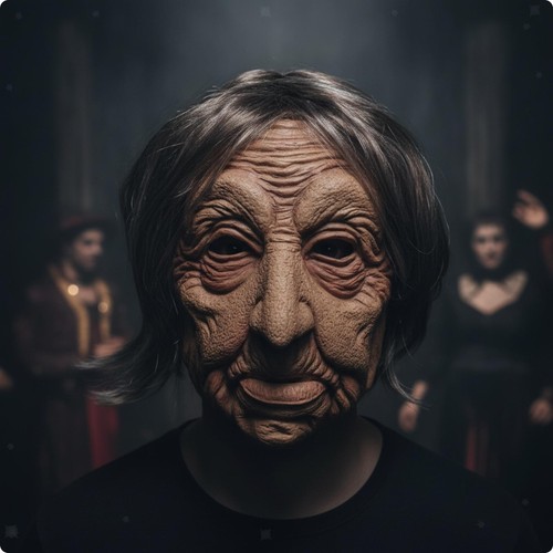 Masque effrayant avec - , cheveux