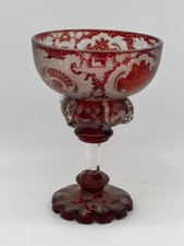 Splendide grande coupe en cristal - Motifs d'animaux, époque 19ᵉ siècle