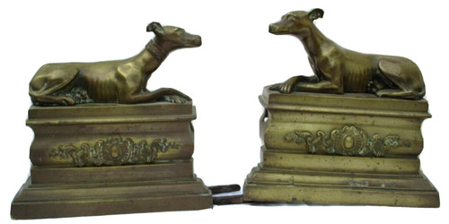 Chenets bronze décor - , aux