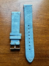 Bracelet de montre bleu ciel façon daim 20mm neuf