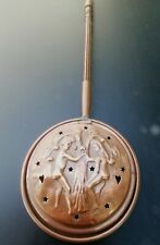 Ancienne Bassinoire Chaufferette Chauffe-lit Adam & Eve en Laiton