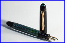 1960 PELIKAN 140 Stylo À Piston Rayé Vert Avec Plume 14K EN OR FINE