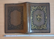 Ancien Couvre Livre, Fleur de Lys, Dorure,  Protège Cahier