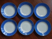 LIMOGES 6 ANCIENNES ASSIETTES CREUSE PORCELAINE  ART DECO MANUFACTURE LEGRAND